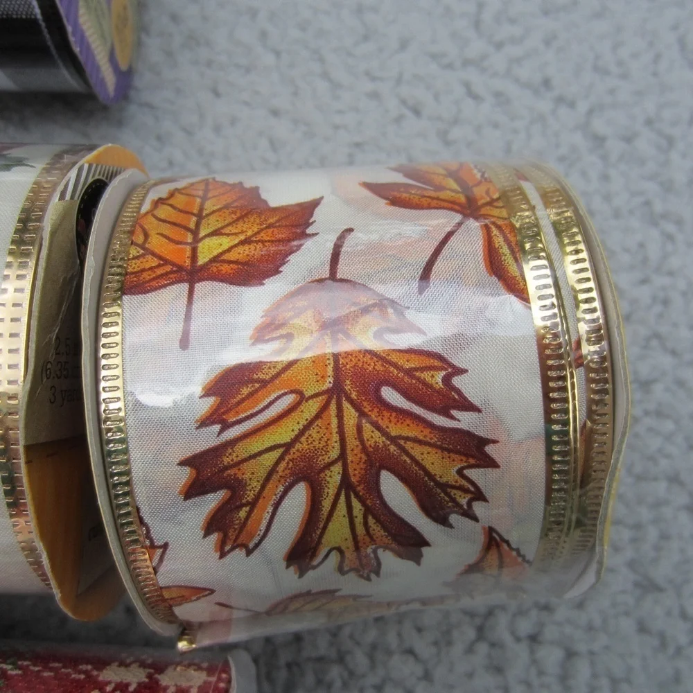 Christmas Ribbon Rolls Lot of 10 Crafts Holiday DIY Sewing Wrapping Gifts Bows N